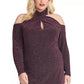 Rachel Roy Women's Trendy Plus Size Sparkle-Knit Halter Dress Black Size 22