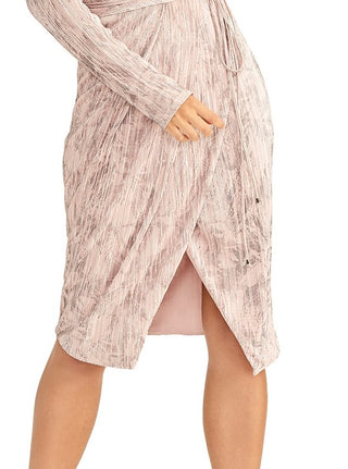 Rachel Roy Women's Silvia Pleated Faux-Wrap Dress Pink Size Medium