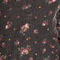 Ultra Flirt Juniors' Floral Print Waffle Texture Henley Top Black Size X-Large