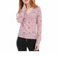 Ultra Flirt Juniors' Floral Print Waffle Texture Henley Top Pink Size Extra Large