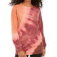 Ultra Flirt Juniors' Tie-Dye Tunic Sweatshirt Red Size Extra Small