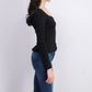 Ultra Flirt Juniors' Cinched-Front Cropped Top Black Size Medium