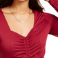 Ultra Flirt Juniors' Cinched-Front Cropped Top Dark Red Size Large