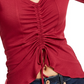 Ultra Flirt Juniors' Cinched-Front Cropped Top Dark Red Size Large