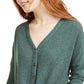 Ultra Flirt Juniors' Cozy Ribbed Tie-Front Top Green Size Small