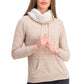 Ultra Filrt Juniors' Faux-Sherpa Lined Funnel Neck Sweatshirt Beige Size Large