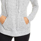 Ultra Flirt Juniors' Sherpa Lined Funnel Neck Sweatshirt Gray Size Small