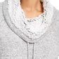 Ultra Flirt Juniors' Sherpa Lined Funnel Neck Sweatshirt Gray Size Medium