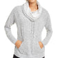 Ultra Flirt Juniors' Sherpa Lined Funnel Neck Sweatshirt Gray Size X-Large