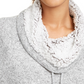 Ultra Flirt Juniors' Sherpa Lined Funnel Neck Sweatshirt Gray Size X-Large