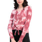Ultra Flirt Juniors Tie-Dye Thermal Top Pink Size Extra Large
