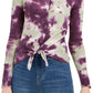 Ultra Flirt Juniors' Tie-Dye Thermal Top Purple Size Medium