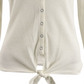 Ultra Flirt Juniors' Tie-Hem Thermal Top White Size Small