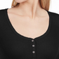 Ultra Flirt Juniors' Scallop-Edge Henley Black Size X-Small