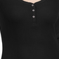 Ultra Flirt Juniors' Scallop-Edge Henley Black Size X-Small
