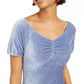 Ultra Flirt Juniors' Corduroy Ruched Bodycon Dress Blue Size Extra Small