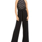 Ultra Flirt Juniors' Lace Paperbag-Waist Halter Jumpsuit Black Size X-Large