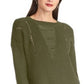 Rachel Roy Women's Textured Sweater Green Size Large