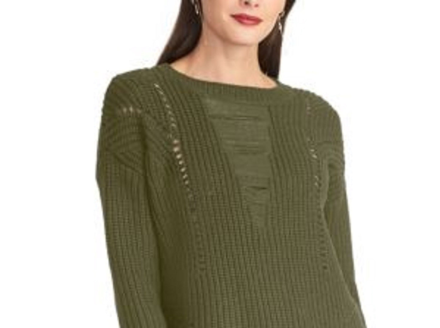 Rachel Roy Women's Textured Sweater Green Size Large