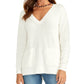 Rachel Roy Women's Knit V-Neck Sweater White Size X-Large