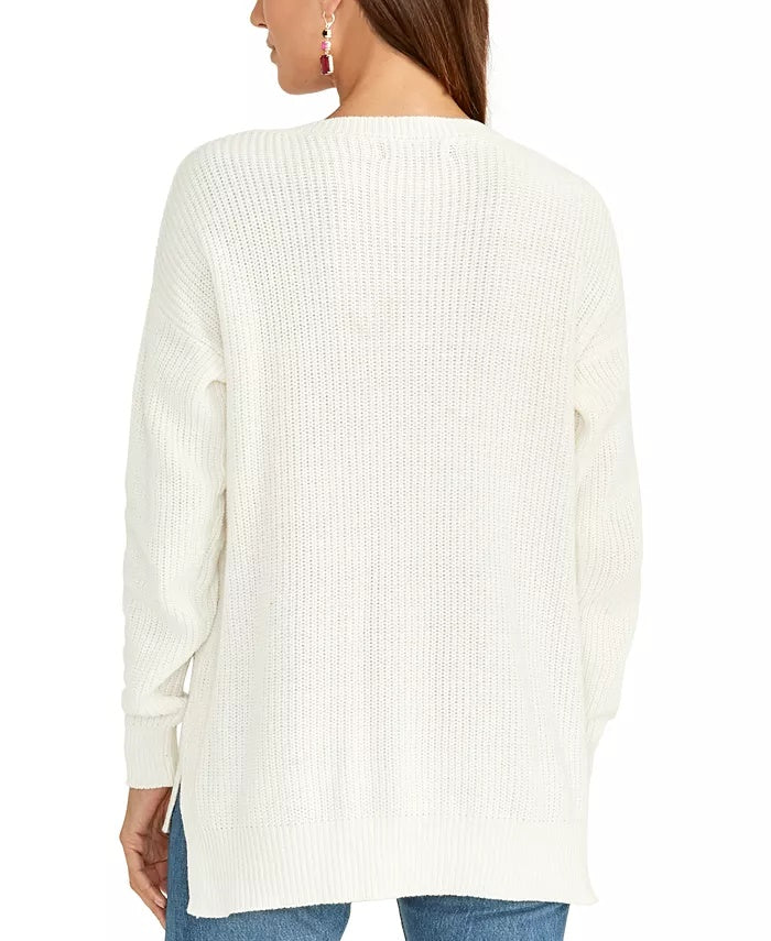 Rachel Rachel Roy Women's Knit V-Neck Sweater White Size Medium