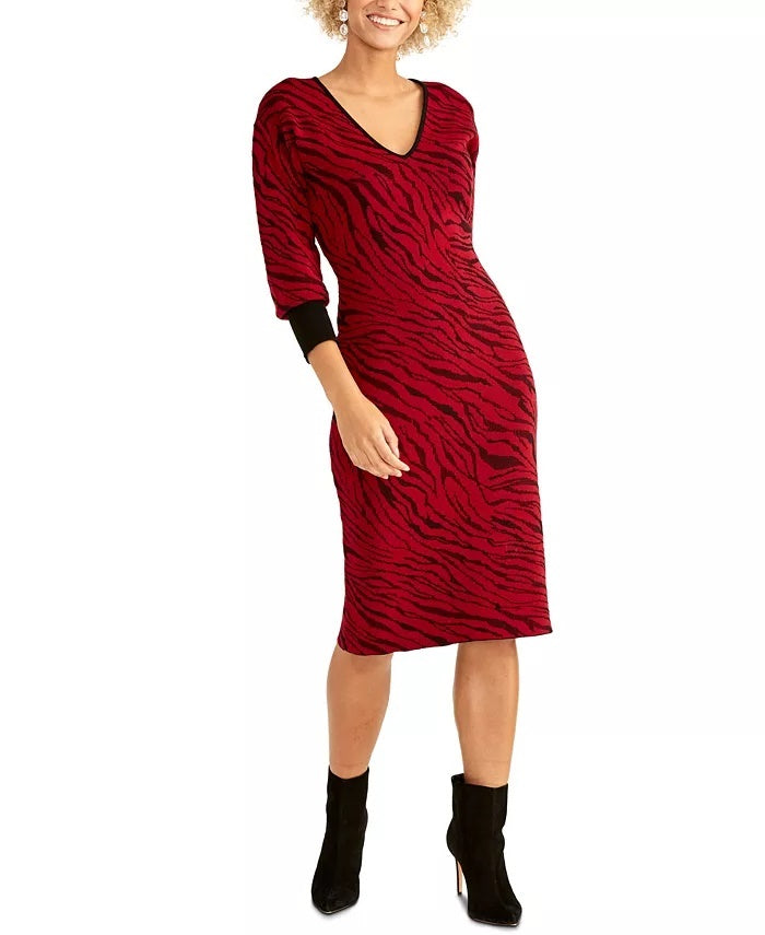 Rachel Rachel Roy Women's Bernadette Sweater Dress Dark Pink Size Medium