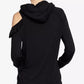 Rachel Rachel Roy Women's Cold-Shoulder Hoodie  Black Size Extra Small