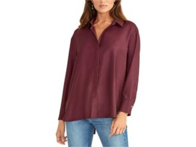 Rachel Roy Women's Button-Front Shirt Purple Size Small