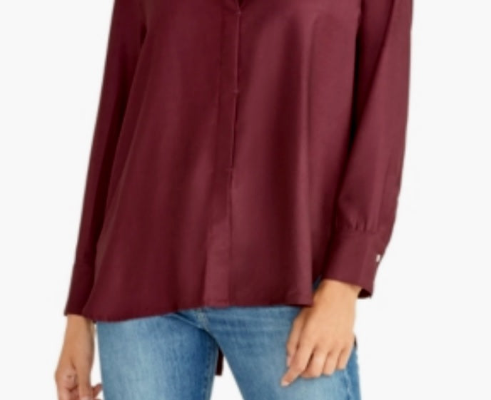 Rachel Roy Women's Button-Front Shirt Purple Size Small