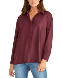 Rachel Roy Women's Button-Front Shirt Purple Size Large