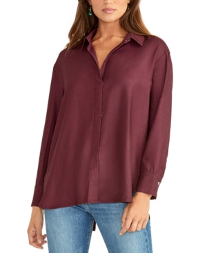 Rachel Roy Women's Button-Front Shirt Purple Size Medium