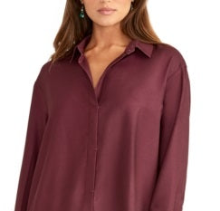 Rachel Roy Women's Button-Front Shirt Purple Size Medium