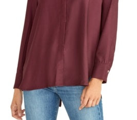 Rachel Roy Women's Button-Front Shirt Purple Size Medium