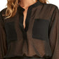 Rachel Rachel Roy Women's Winona Printed Shirt Black Size Small