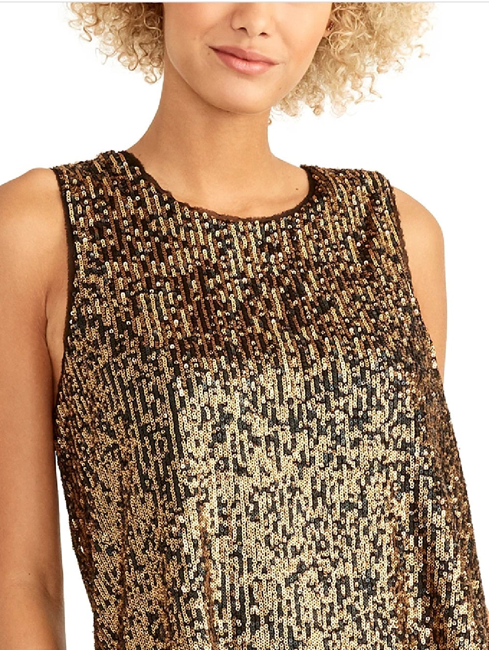 Rachel Roy Women's Aline Sequin Top Dark Yellow Size X-Large