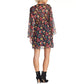 Rachel Rachel Roy Women's Tie-Waist Floral Print Dress Black Size Extra Large