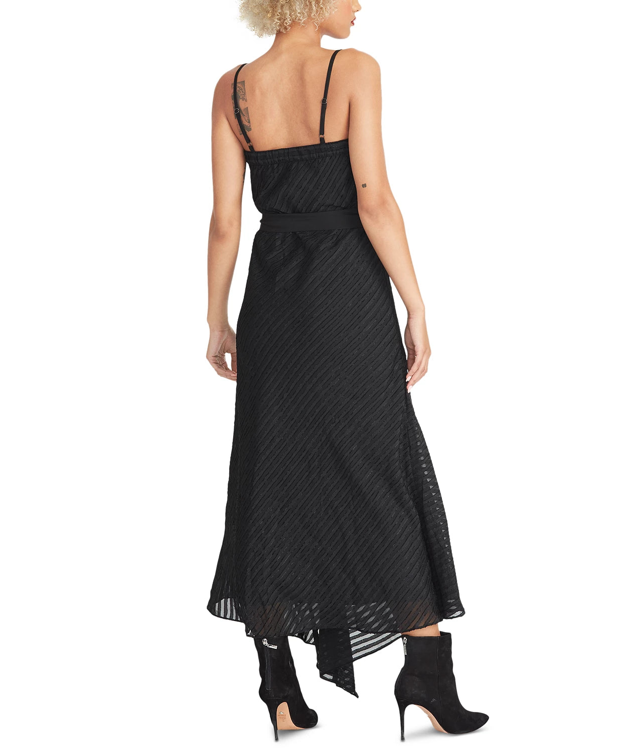 Rachel Roy Women's Isla Belted Asymmetrical Dress Black Size XX Large