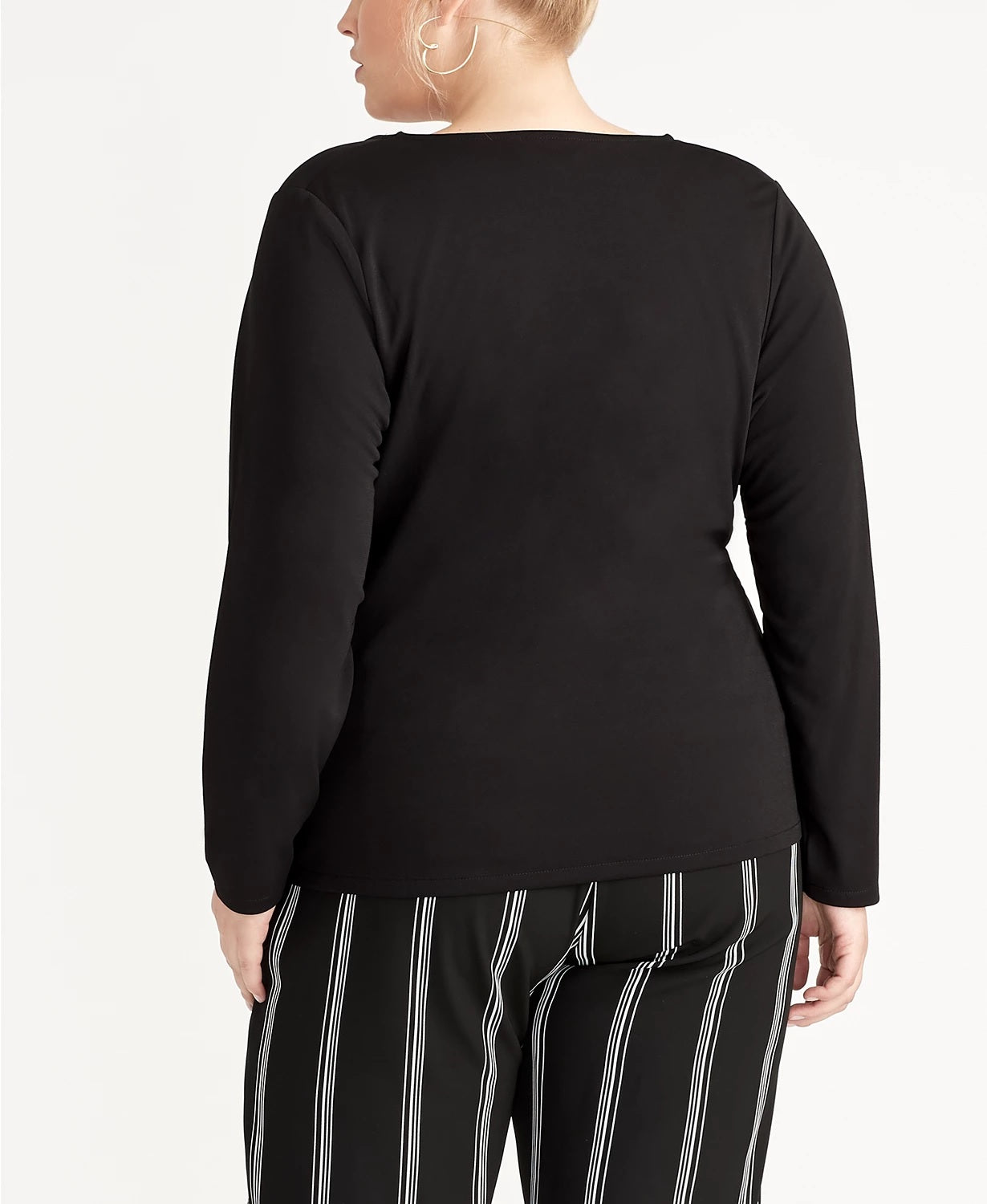 Rachel Roy Women's Trendy Draped Top  Black Size 2X