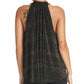 Rachel Roy Women's Metallic Halter Top Black Size X-Large