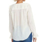 Rachel Rachel Roy Women's Lulu V-Neck Shirred-Cuff Top White Size Large