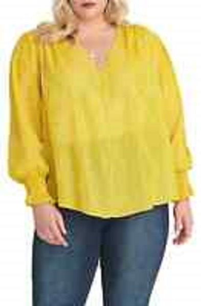 Rachel Rachel Roy Women's Plus Size Lulu Blouse Med Yellow Size 2X