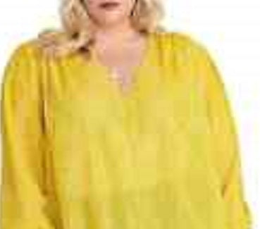 Rachel Rachel Roy Women's Plus Size Lulu Blouse Med Yellow Size 2X