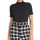 Rachel Roy Women's Elle Ruffled Mock-Neck Top Black Size Large
