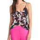 Rachel Rachel Roy Women's Karlie Sleeveless Printed Ruffled Top Black Size Extra Small