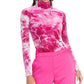 Rachel Roy Women's Val Tie-Dyed Turtleneck Top Purple Size Extra Small