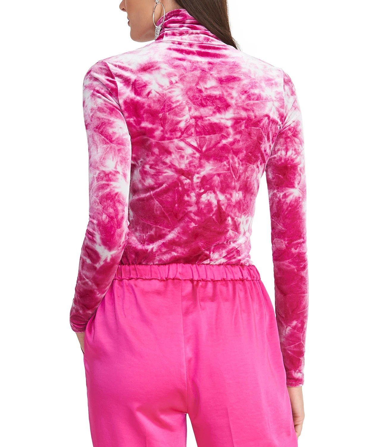 Rachel Roy Women's Val Tie-Dyed Turtleneck Top Purple Size Medium