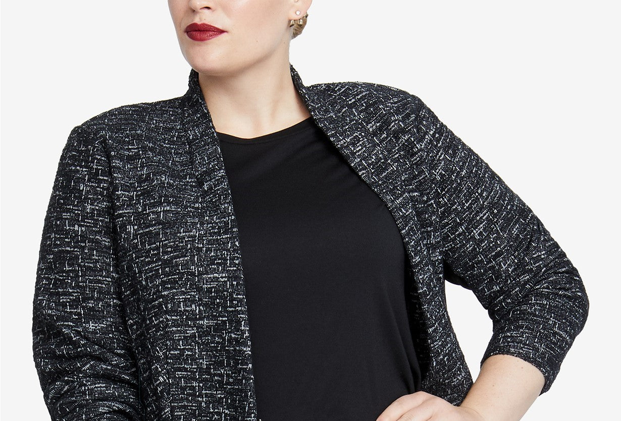 Rachel Rachel Roy Women's Trendy Plus Size Open-Front Jacket Black Size 1X