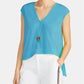 Rachel Rachel Roy Women's Bina Cropped V-Neck Top Blue Size Small