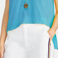 Rachel Rachel Roy Women's Bina Cropped V-Neck Top Blue Size Small