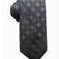 Ryan Seacrest Distinction Men's San Leo Gingham Slim Silk Tie  Charcoal Size Regular